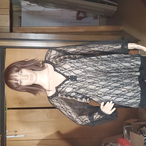 Lace top long sleeve, black - Gimmicks, XL - Picture 3 of 10